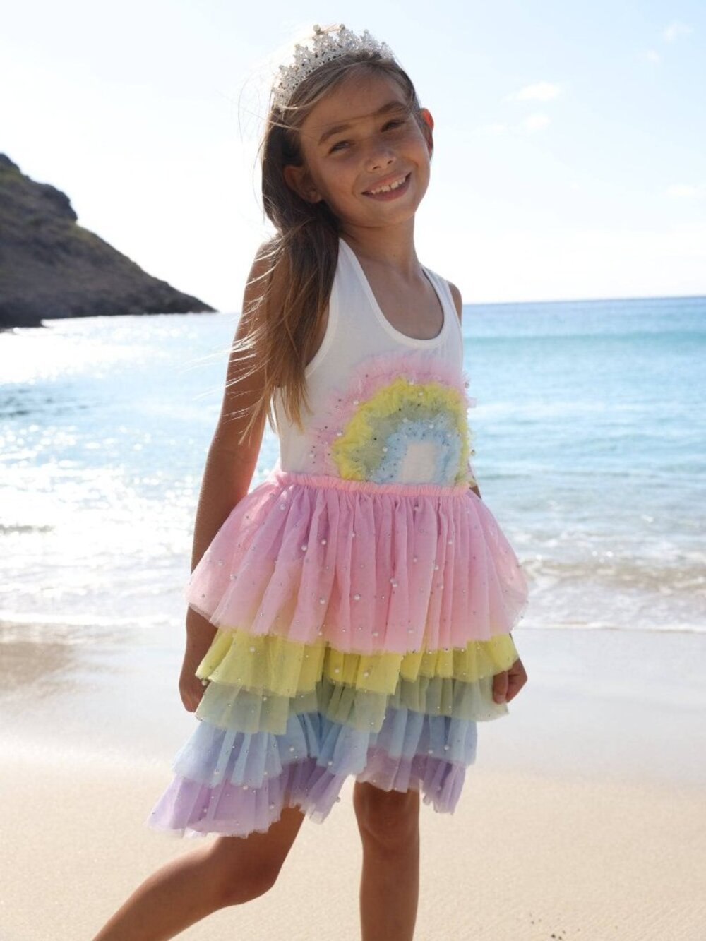 3D Rainbow Tank Dress